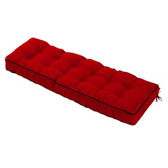 Outdoor Bench Cushions, Tufted 63" x 20" x 4" Patio Chair Cushion with Ties for Bench, Porch Swing