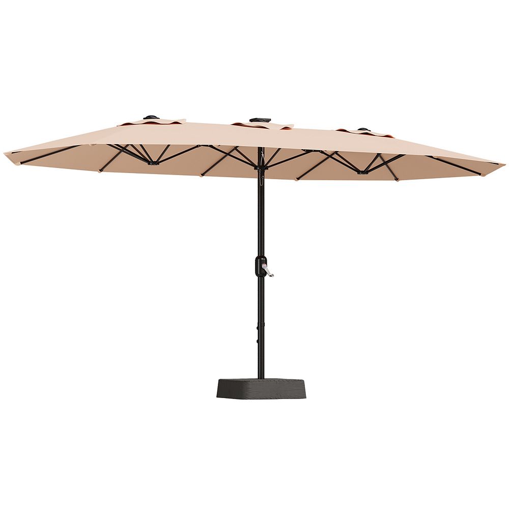 trillytuttibrill S/Mサイズ 15FT Triple Patio Umbrella with Base, UV Resistant Outdoor