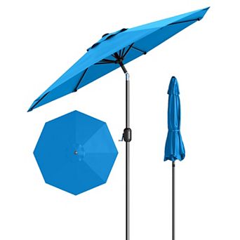 9FT Patio Umbrella Crank & Tilt, Market Umbrella, UV Water Resistant, Center Pole Outdoor Umbrella