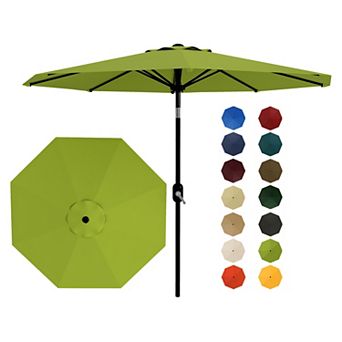 9FT Patio Umbrella Crank & Tilt, Market Umbrella, UV Water Resistant, Center Pole Outdoor Umbrella