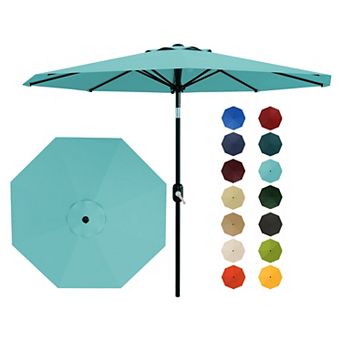 9FT Patio Umbrella Crank & Tilt, Market Umbrella, UV Water Resistant, Center Pole Outdoor Umbrella