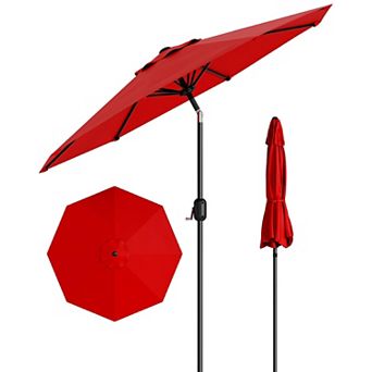 9FT Patio Umbrella Crank & Tilt, Market Umbrella, UV Water Resistant, Center Pole Outdoor Umbrella
