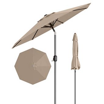 9FT Patio Umbrella Crank & Tilt, Market Umbrella, UV Water Resistant, Center Pole Outdoor Umbrella
