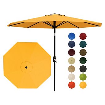 9FT Patio Umbrella Crank & Tilt, Market Umbrella, UV Water Resistant, Center Pole Outdoor Umbrella