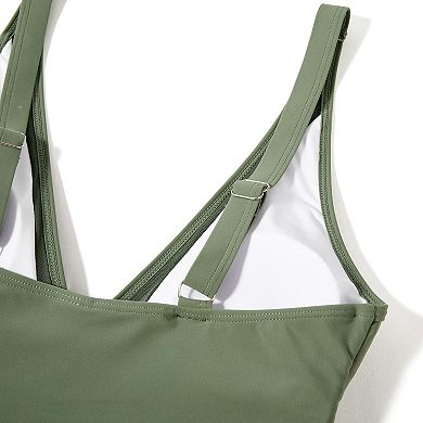 Women's One Piece Swimsuit High Waisted Ruched Bathing Suit for Summer