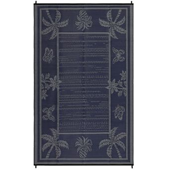 Garvee Tropical Reversible Plastic Straw Outdoor Rug Waterproof UV-Resistant Mat for RV Beach Patio