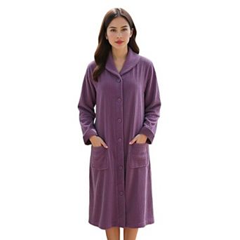 Loungees Plush Button Fleece Robe