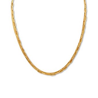 Yellow Gold Ion-Plated Multistrand Layered Necklace, 15.5 Inches