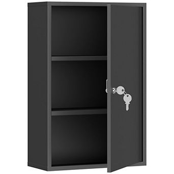 kleankin Medical Cabinet with Lock and 3 tier Shelves, 15.7" x 7.1" x 23.6"