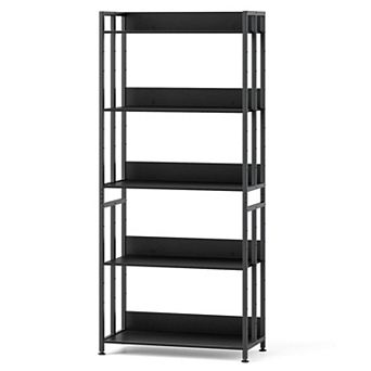 Costway 5 tier Bookshelf 62" Tall Bookcase with Tiltable Shelves Display Storage Rack