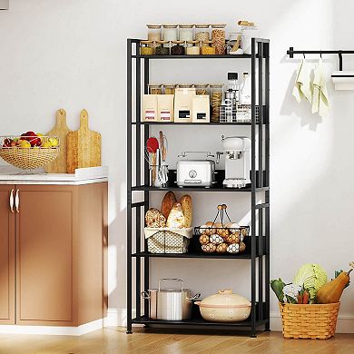 Costway 5 Tier Bookshelf 62" Tall Bookcase with Tiltable Shelves Display Storage Rack