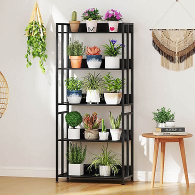 Costway 5 Tier Bookshelf 62" Tall Bookcase with Tiltable Shelves Display Storage Rack
