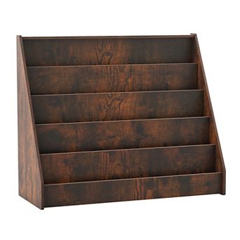 Costway 5 tier Kids Bookshelf with Anti-Tipping Device Kids-friendly Height for Bedroom