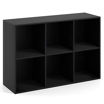 Costway 6-Cube Bookcase Modern 3 tier Storage Organizer Horizontal Vertical Bookshelf
