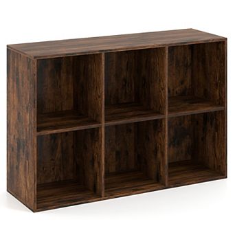 Costway 6-Cube Bookcase Modern 3 tier Storage Organizer Horizontal Vertical Bookshelf