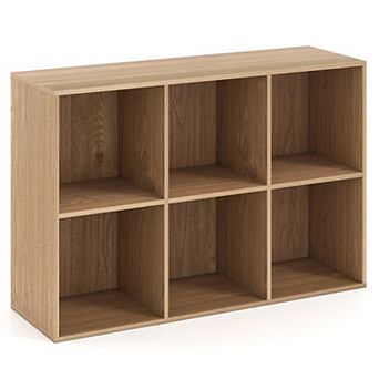 Costway 6-Cube Bookcase Modern 3 tier Storage Organizer Horizontal Vertical Bookshelf