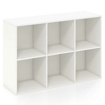 Costway 6-Cube Bookcase Modern 3 tier Storage Organizer Horizontal Vertical Bookshelf