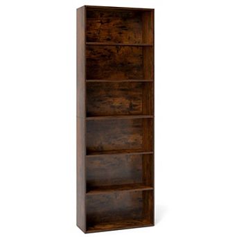 Costway 6 tier Bookshelf with Open Shelves, Anti-Tipping Kits for Living Room Bedroom Study