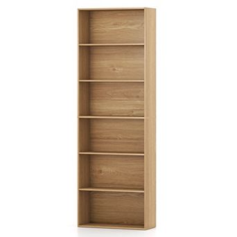 Costway 6 tier Bookshelf with Open Shelves, Anti-Tipping Kits for Living Room Bedroom Study