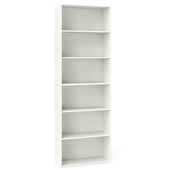 Costway 6 tier Bookshelf with Open Shelves, Anti-Tipping Kits for Living Room Bedroom Study