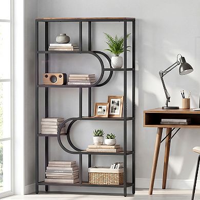Costway 5-Tier Bookshelf 69" Tall Etagere Bookcase with Open Storage Shelves Display Shelf