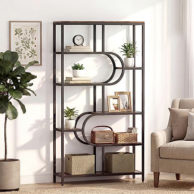 Costway 5-Tier Bookshelf 69" Tall Etagere Bookcase with Open Storage Shelves Display Shelf