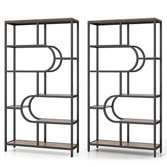 Costway 5 tier Bookshelf 69" Tall Etagere Bookcase with Open Storage Shelves Display Shelf