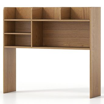 Costway 3 tier Desktop Bookshelf with 6 Shelves Desk Organizer for Computer Desk Rustic