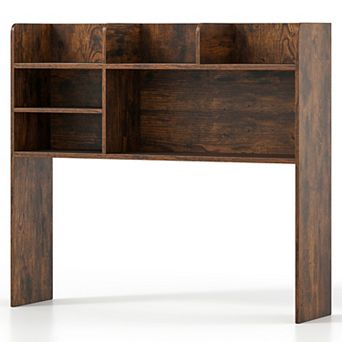 Costway 3 tier Desktop Bookshelf with 6 Shelves Desk Organizer for Computer Desk Rustic