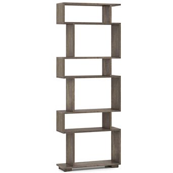 Costway 6 tier Storage Bookshelf S-shaped Geometric Bookcase with Anti-toppling Kits