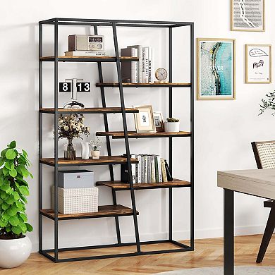 Costway 71" Tall Bookshelf with Heavy-duty Metal Frame 7-Tier Industrial Etagere Bookcase
