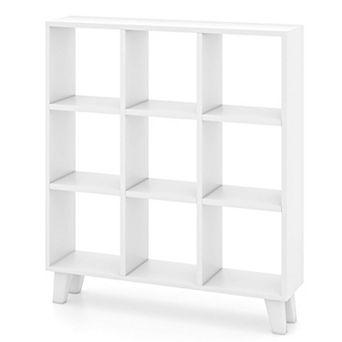 Costway 9-Cube Bookcase with 6 Removable Shelves Raised Support Feet for Living Room