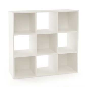 Costway 9-Cube Kids Toy Storage Organizer Wooden Children's Bookcase Display Bookshelf