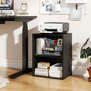 Costway 2-Cube Bookcase with 5-Position Adjustable Shelf, Anti-Toppling Kits for Study