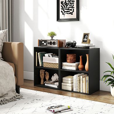 Costway 2-Cube Bookcase with 5-Position Adjustable Shelf, Anti-Toppling Kits for Study