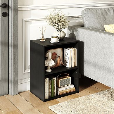 Costway 2-Cube Bookcase with 5-Position Adjustable Shelf, Anti-Toppling Kits for Study