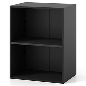 Costway 2-Cube Bookcase with 5-Position Adjustable Shelf, Anti-Toppling Kits for Study