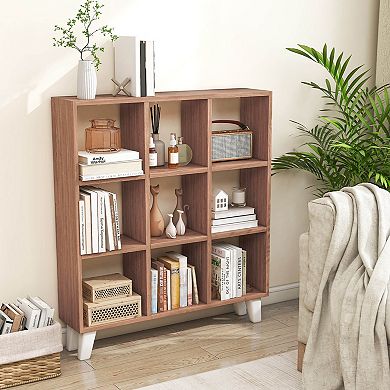 Costway 2PCS 9-Cube Bookcase with 6 Removable Shelves Raised Support Feet for Living Room