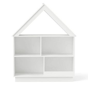 Costway Wooden Kids Dollhouse Bookshelf with Open Shelves Anti-toppling System Bookcase