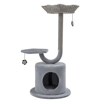 Costway 42'' Cat Tree Tower 3-Layer Activity Center with Scratching Post Condo & 2 Perches