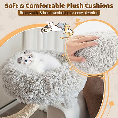 Costway Cat Tree Tower 70'' Multi-Level Kitten Activity Center with 3 Perches & Balls Gray