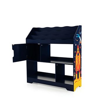 Costway Toy Storage Organizer 3-In-1 Kids Toy Shelf with Book Shelf, Storage Cabinet