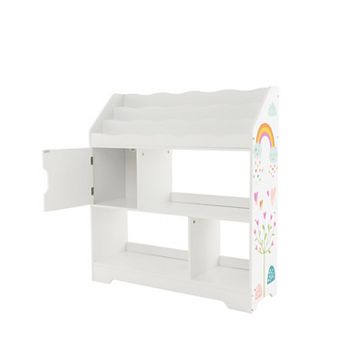 Costway Toy Storage Organizer 3-In-1 Kids Toy Shelf with Book Shelf, Storage Cabinet