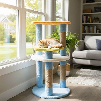 Costway 29” Cute Modern Cat Tree with Star & Moon Shaped Platforms, Jute Scratching Posts