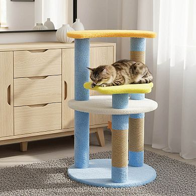Costway 29” Cute Modern Cat Tree with Star & Moon Shaped Platforms, Jute Scratching Posts