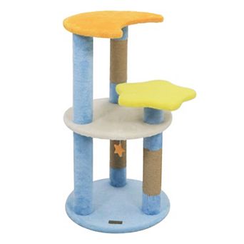 Costway 29” Cute Modern Cat Tree with Star & Moon Shaped Platforms, Jute Scratching Posts
