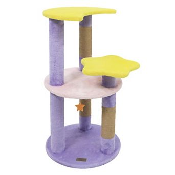 Costway 29” Cute Modern Cat Tree with Star & Moon Shaped Platforms, Jute Scratching Posts