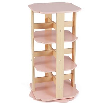 Costway 360° Spinning 3 tier Kids Book Shelf Tower with 12 Sectors Cute Square Book Stand
