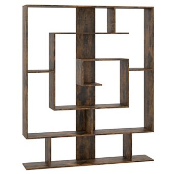 Costway 7 tier Bookshelf Geometric Bookcase with 2 Anti-Tipping Kits