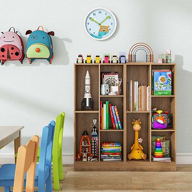 Costway 5-Cube Bookcase for Kids 41" Wooden Toy Storage Organizer for Kid's Room